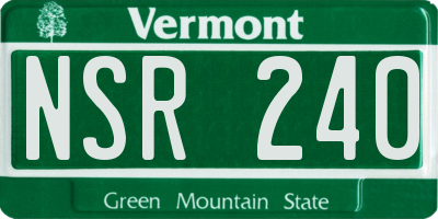 VT license plate NSR240