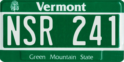 VT license plate NSR241