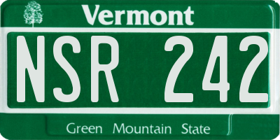 VT license plate NSR242
