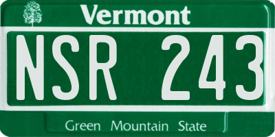 VT license plate NSR243