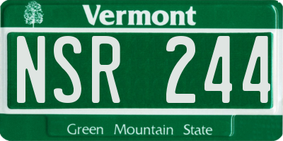 VT license plate NSR244