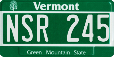 VT license plate NSR245
