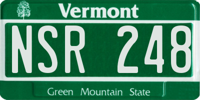 VT license plate NSR248