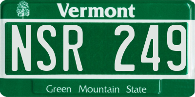 VT license plate NSR249