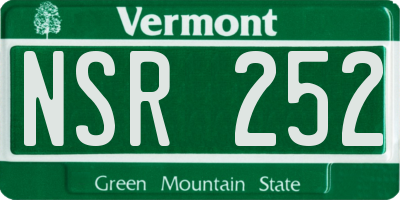 VT license plate NSR252
