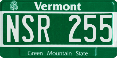 VT license plate NSR255
