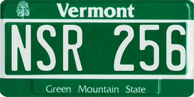 VT license plate NSR256
