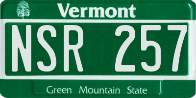 VT license plate NSR257