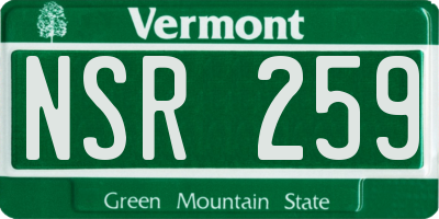 VT license plate NSR259