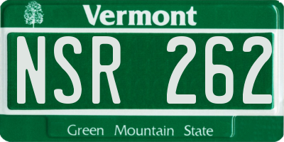 VT license plate NSR262