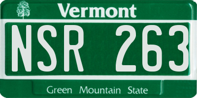 VT license plate NSR263
