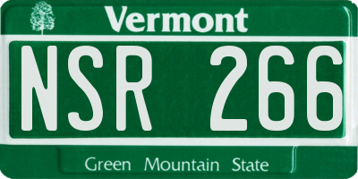 VT license plate NSR266