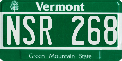 VT license plate NSR268