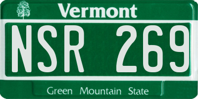 VT license plate NSR269