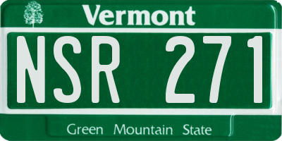 VT license plate NSR271