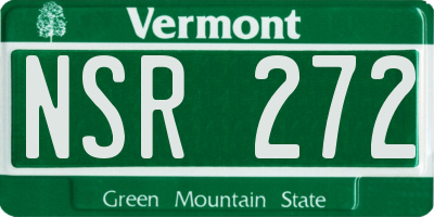 VT license plate NSR272