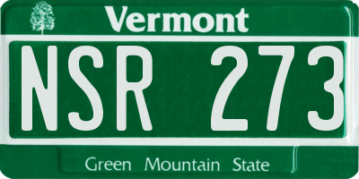 VT license plate NSR273