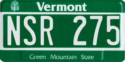 VT license plate NSR275