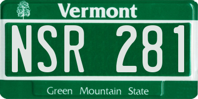 VT license plate NSR281