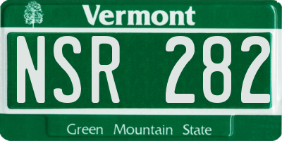 VT license plate NSR282
