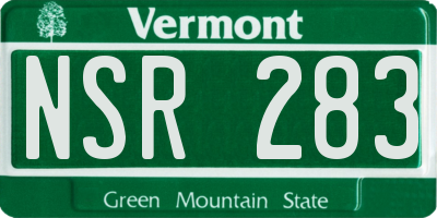 VT license plate NSR283