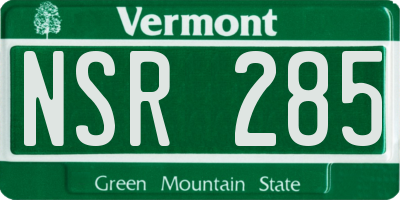 VT license plate NSR285