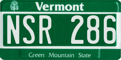 VT license plate NSR286