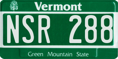 VT license plate NSR288