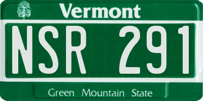 VT license plate NSR291