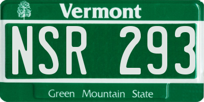 VT license plate NSR293