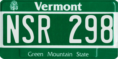VT license plate NSR298
