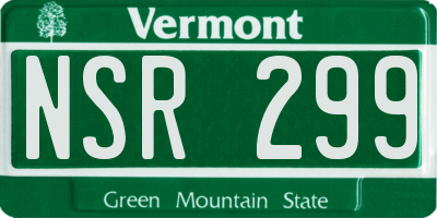 VT license plate NSR299