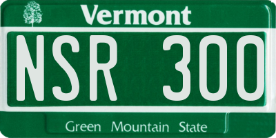 VT license plate NSR300