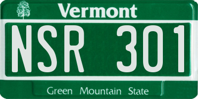 VT license plate NSR301