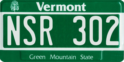 VT license plate NSR302
