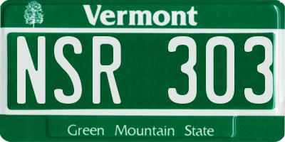 VT license plate NSR303