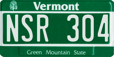 VT license plate NSR304