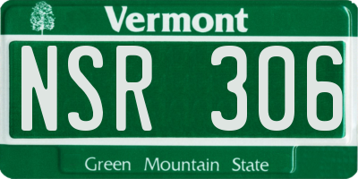 VT license plate NSR306