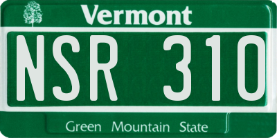 VT license plate NSR310