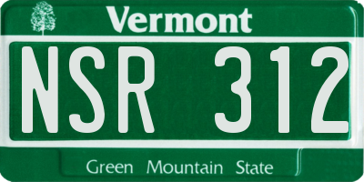 VT license plate NSR312