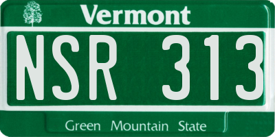 VT license plate NSR313