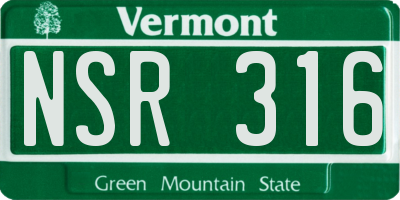VT license plate NSR316