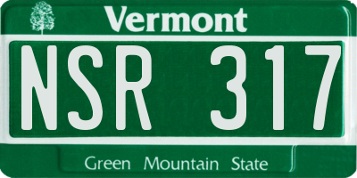VT license plate NSR317
