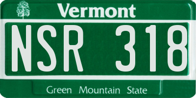 VT license plate NSR318