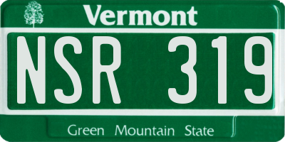 VT license plate NSR319