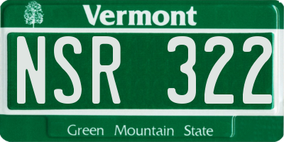VT license plate NSR322