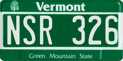 VT license plate NSR326
