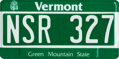VT license plate NSR327