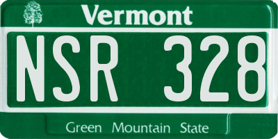 VT license plate NSR328