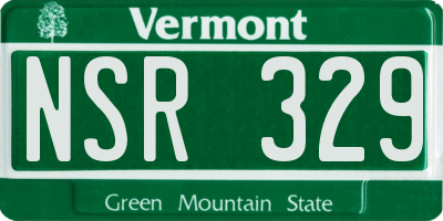 VT license plate NSR329